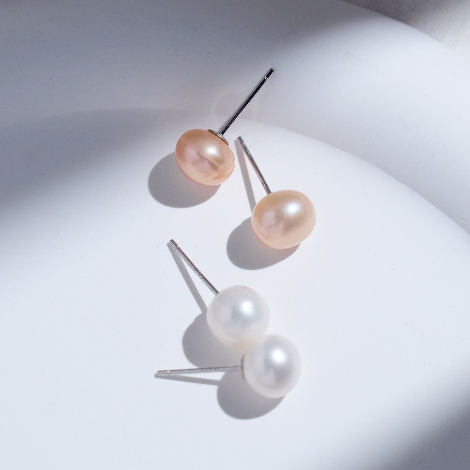 Hot selling natural freshwater pearl earring set, with three pairs of white, pink, and black pearl earrings for women's jewelry