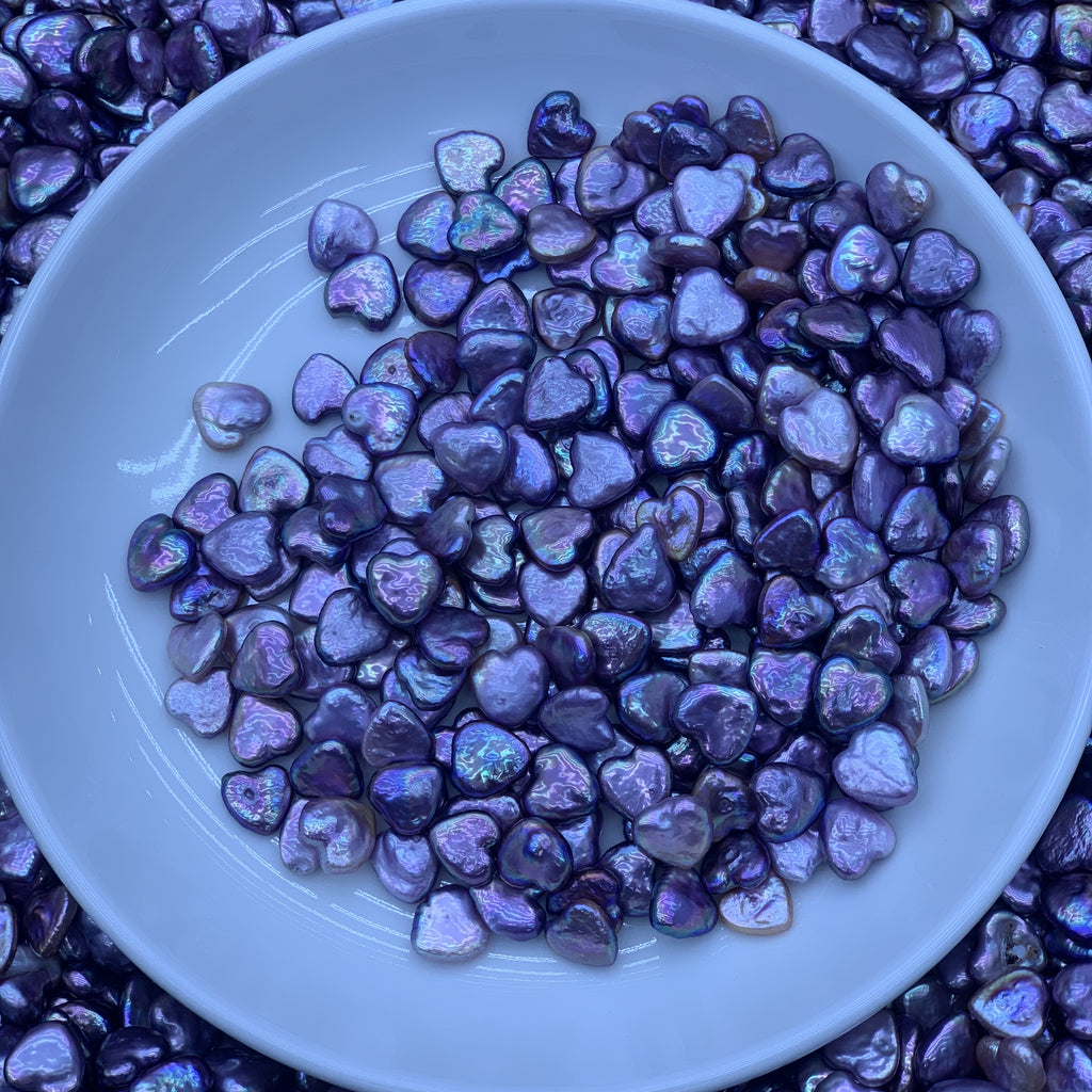 DIY Material Wholesale Natural Freshwater purple heart-shaped Baroque pearl loose beads, 11-12mm AA grade pearls