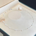 Hot selling Natural Freshwater white round pearl S925 silver starry sky necklace, Fashionable and versatile pearl necklace for women