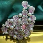 High quality Natural Freshwater pearl flower brooch, fashionable high-end pearl brooch as a gift for women