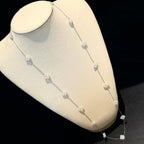 Hot selling Natural Freshwater white pearl necklace sweater chain, Fashionable handmade design pearl necklace for women