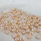 DIY Material Natural freshwater pink Baroque pearl loose beads, 7-8mm  AAA grade pearls with two sides shining horizontally