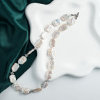 Good Quality Beaded  Baroque Pearl Necklace Natural Freshwater Pearls Rectangle Shape Choker Necklaces For Women
