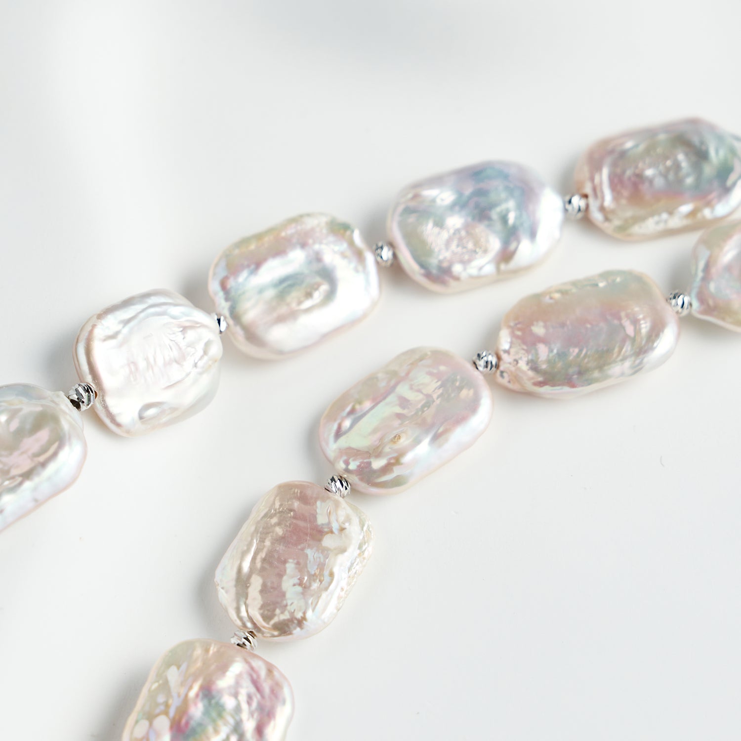 Good Quality Beaded  Baroque Pearl Necklace Natural Freshwater Pearls Rectangle Shape Choker Necklaces For Women