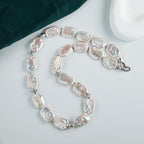 Good Quality Beaded  Baroque Pearl Necklace Natural Freshwater Pearls Rectangle Shape Choker Necklaces For Women