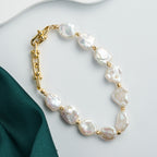 Fashion Baroque Pearl Chain Bracelet  Sweet Romantic Wedding Irregular Pearl Bracelet For Women Girls