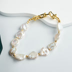 Fashion Baroque Pearl Chain Bracelet  Sweet Romantic Wedding Irregular Pearl Bracelet For Women Girls