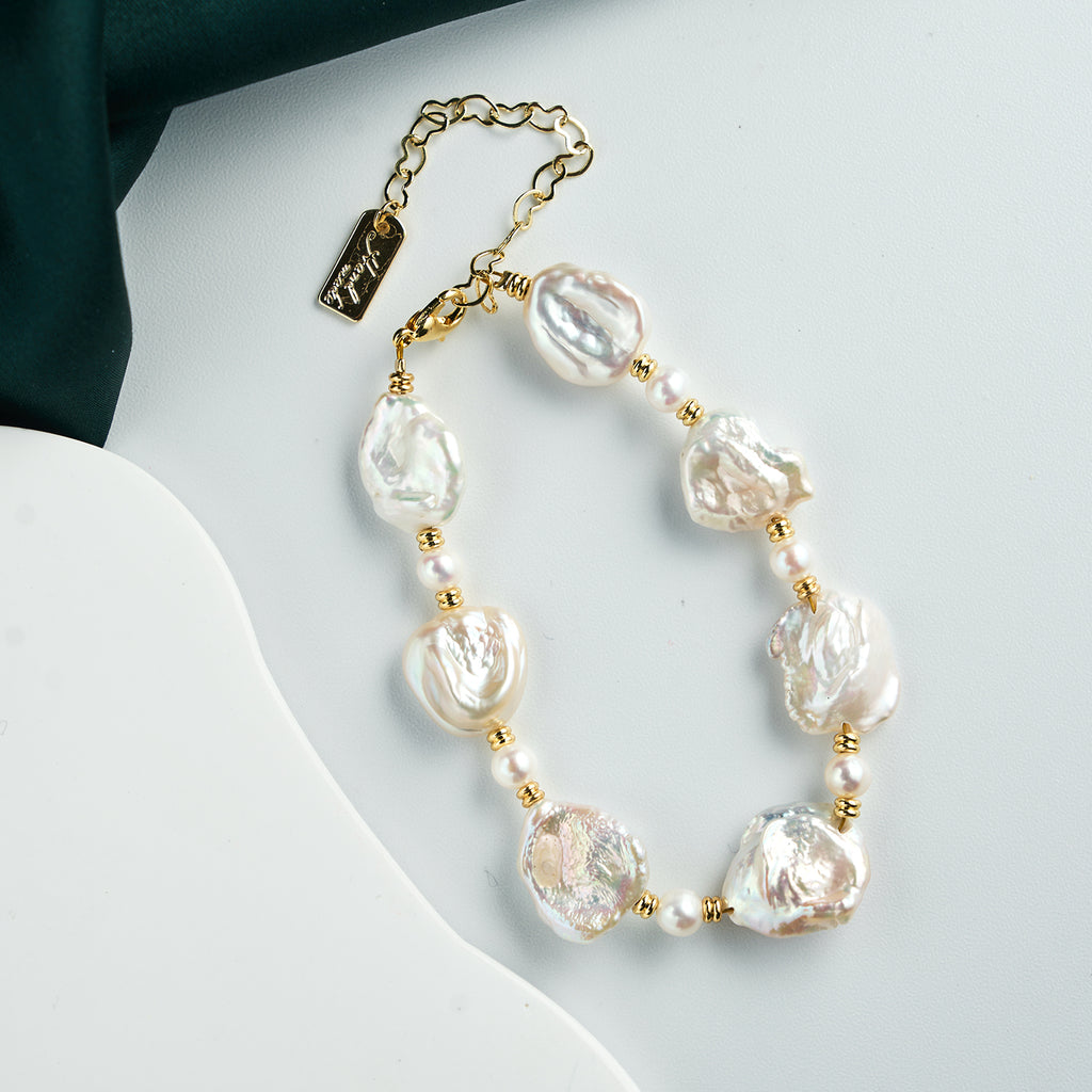 Top Fashion Baroque Natural Freshwater Irregular Pearl Bracelet Adjustable Fashion Beaded beads Bracelet