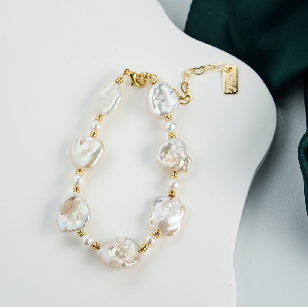 Top Fashion Baroque Natural Freshwater Irregular Pearl Bracelet Adjustable Fashion Beaded beads Bracelet